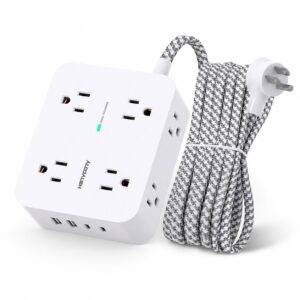 Extensión de 8 tomas con 4 puertos USB