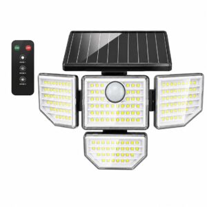 Luz solar de 4 cabezales para exteriores